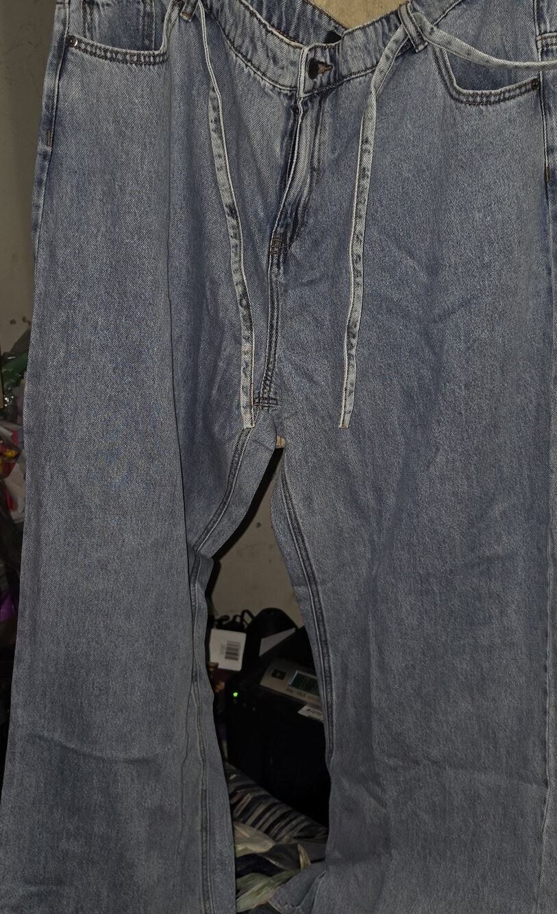 Buffalo Jeans Women Wide Leg Belted Jean Size 20 Light Wash NWT